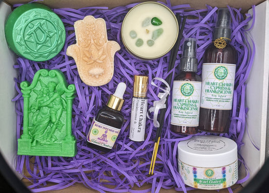 Anahata Heart Chakra Bundle Collection Gift Set - Cypress & Frankincense