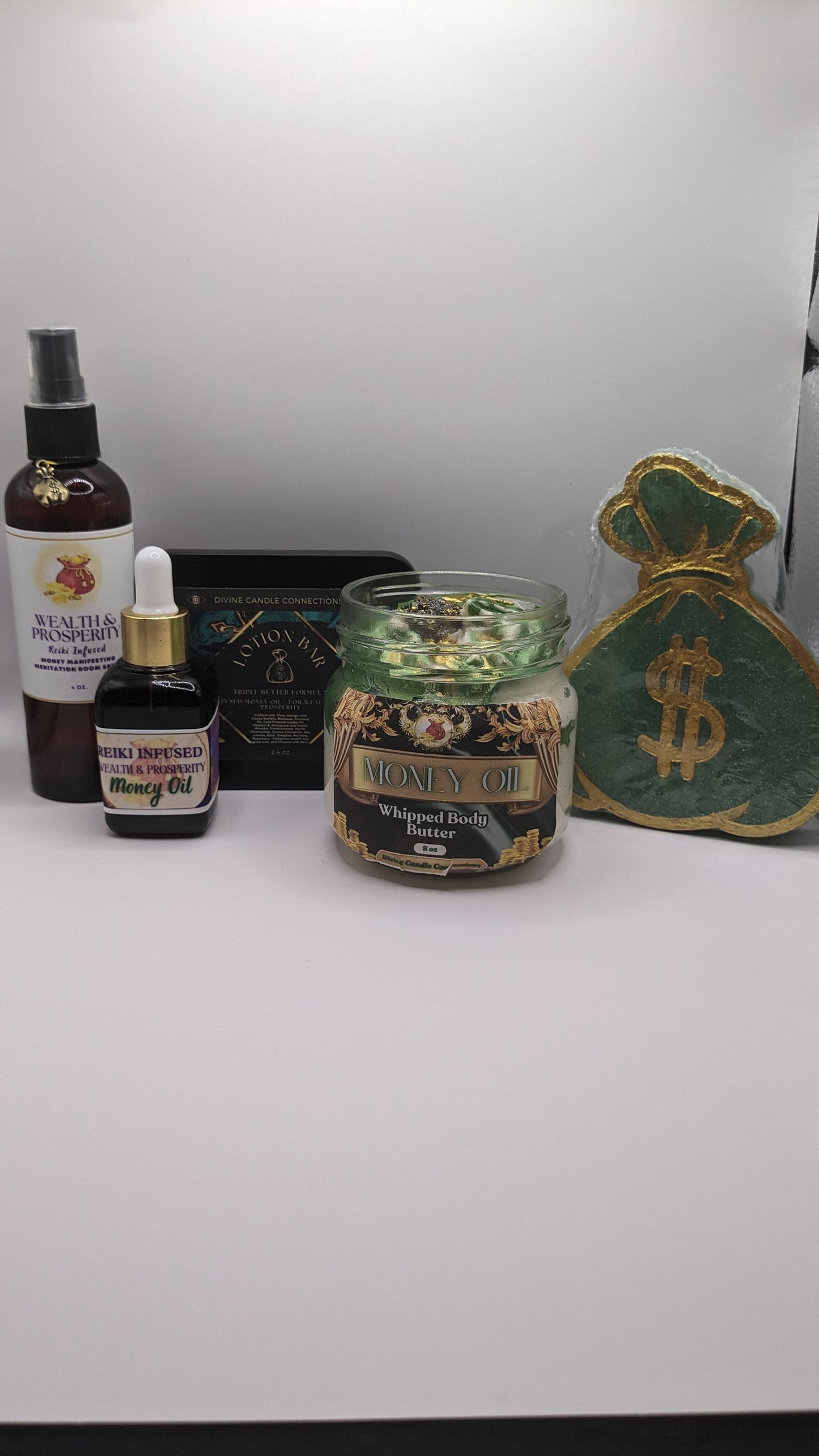 Reiki Infused Wealth & Prosperity Money Oil Bundle Collection Gift Set